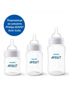 Биберони Classic Philips AVENT+ Anti-colic SLOW 1м+, 2 бр.40009 2