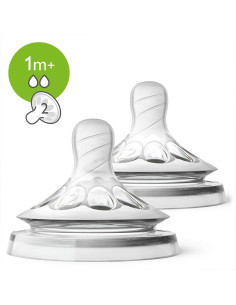 Биберони за хранене Philips AVENT Natural - slow 1м+, 2 бр.
