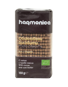 Обикновени бисквити с краве масло и какао - био, Harmonica, 150 г
