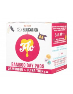 Бамбукови дамски превръзки с крилца - дневни, Here We Flo, 16 бр