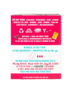 Бамбукови дамски превръзки с крилца - дневни, Here We Flo, 16 бр 2