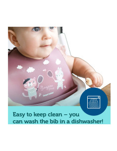 Canpol - Силиконов лигавник с джоб Bonjour Paris, червен