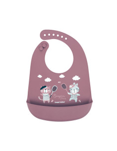 Canpol - Силиконов лигавник с джоб Bonjour Paris, червен 2