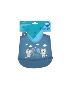 Canpol - Силиконов лигавник с джоб Bonjour Paris, син