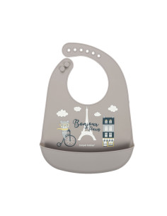 Canpol - Силиконов лигавник с джоб Bonjour Paris, бежов 2