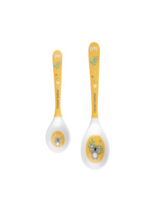Canpol - Mеламинови лъжички Exotic Animals, жълти, 2 броя, 9м+