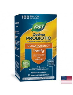 Пробиотик + пребиотици – специална грижа Fortify Optima Probiotic Advanced Care 100 млрд. активни пробиотици, 30 капсули със 