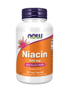 NOW Niacin /Vitamin B-3/ 500 mg / 100 Vcaps