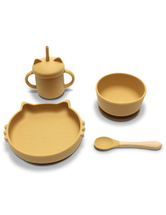 Lorelli - Силиконов комплект за хранене от 4 части, yellow