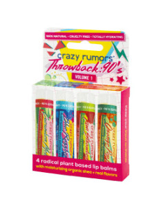 Комплект балсами за устни Throwback: 90s, Crazy rumors, 4 бр