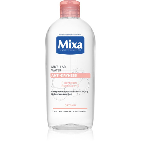 MIXA ANTI DRYNESS Мицеларна вода за суха и чувствителна кожа, 400 мл.