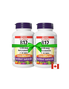 Промо пакет "Енергия" 2х Витамин В12 (метилкобаламин) 1200 µg х 80 таблетки с удължено освобождаване