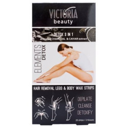 VICTORIA BEAUTY CHARCOAL Епилиращи ленти за тяло, 20 бр.