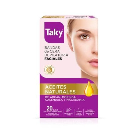 TAKY NATURAL OILS Епилиращи ленти за лице, 20 бр.