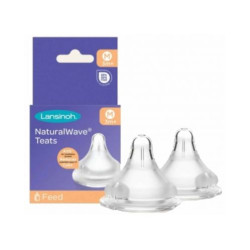 Комплект биберони Lansinoh - Natural wave, 2 броя, 3 м+