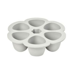 Силиконова форма за замразяване Beaba - 6 х 90 ml, сива