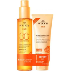 Nuxe Sun Комплект - Лосион за след слънце и Олио за тен, SPF30, 100 + 150 ml (Лимитирано)