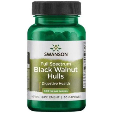 Full Spectrum Black Walnut Hulls, 500 mg, 60 капсули, Swanson