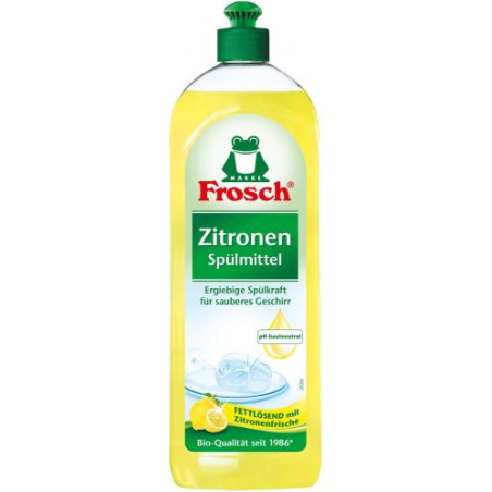 Препарат за миене на съдове Frosch - Жълт лимон, 750 ml