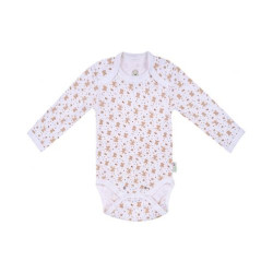 Боди Bio Baby - органичен памук, 62 cm, 3-4 месеца, бяло-бежово