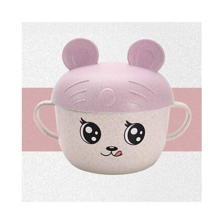 Био купичка от пшенични фибри Panda Baby - Розова