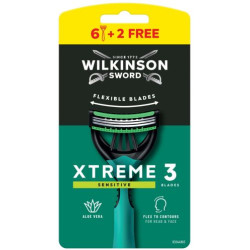 Wilkinson Sword Xtreme3 Мъжка самобръсначка Comfort Sensitive, 6 + 2 броя