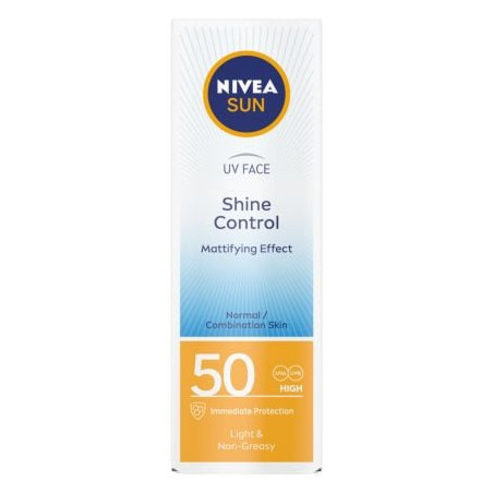 NIVEA SUN Слънцезащитен UV крем за лице с контрол върху омазняването SPF50, 50 мл