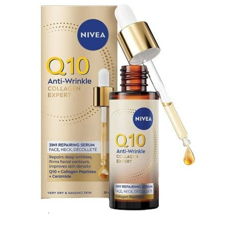 NIVEA Q10 COLLAGEN EXPERT 3в1 Серум с колагенови пептиди за много суха и отпусната кожа, 30 мл.