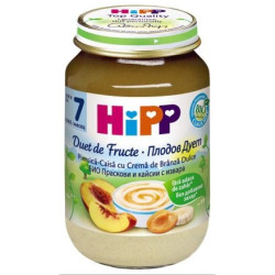 HIPP BIO Пюре плодов дует праскова и кайсия с извара 5470, 160 гр
