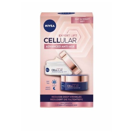 NIVEA CELLULAR HYALURON FILLER + ELASTICITY Дневен крем + нощен крем, дуо пакет