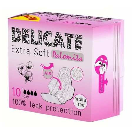 PALOMITA DELICATE Extra Soft Дамски превръзки дневни, 10 бр.