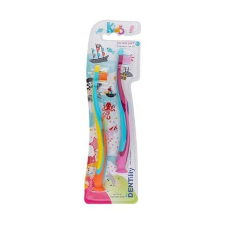 DENTILITY KIDS EXTRA SOFT Детска четка за зъби, 2бр