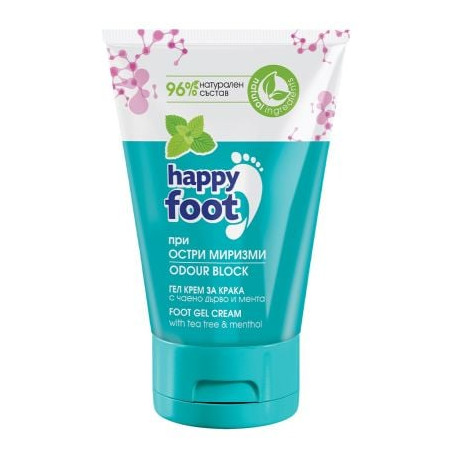 HAPPY FOOT Натурален крем-гел за крака при остри миризми, 100 млv