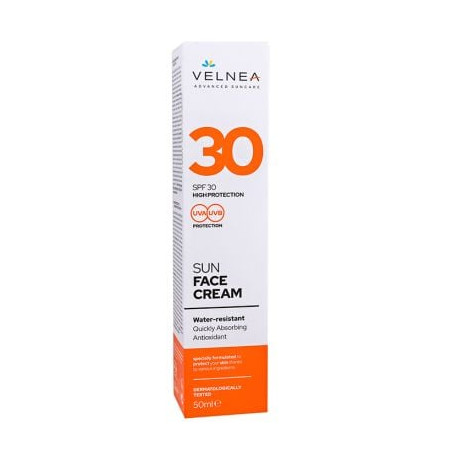 VELNEA SUN CARE Слънцезащитен крем за лице SPF 30, 50 мл