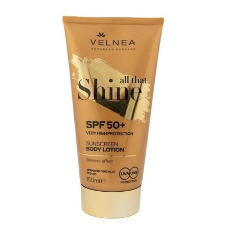 VELNEA SUNCARE SHINE Лосион за тяло с блестящи частици SPF50, 150 МЛ