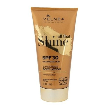 VELNEA SUNCARE SHINE Лосион за тяло с блестящи частици SPF30, 150 мл.