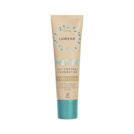 LUMENE VEGAN MATTE FRESH APRICOT Фон дьо тен матиращ за мазна/комбинирана кожа 3, SPF 20 ,30 мл