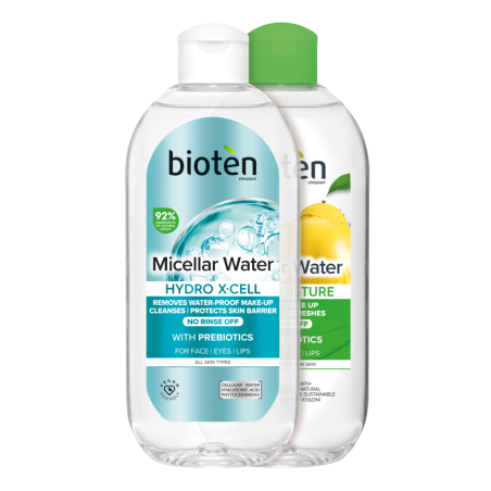 BIOTEN SKIN MOISTURE 3 IN 1 Мицеларна вода NORMAL SKIN, 400 мл. + BIOTEN HYDRO XCELL Мицеларна вода,400 мл