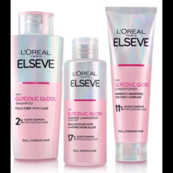 BEAUTY BOX L’OREAL PARIS ELSEVE GLYCOLIC GLOSS Продукти за коса , 3 части