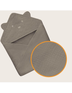 Бебешка хавлия с качулка Lionelo, муселинена, 80х80 см. 2