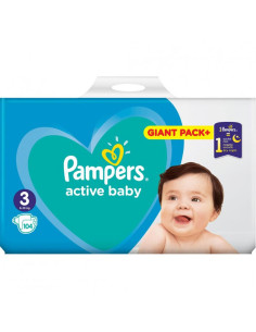 Пелени Pampers Active Baby Midi Giant Pack + 3 6-10 кг 104 броя 2