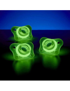 Залъгалки CHICCO Mini Soft Glow in the Dark, Силикон, 2-6 месеца, 2 бр. 2
