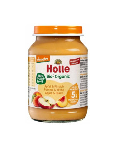 Бебешко пюре Holle - Ябълки и праскови, 190 g