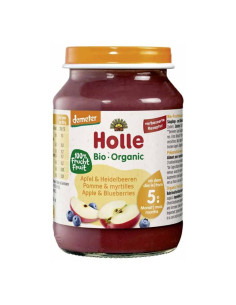 Бебешко пюре Holle - Ябълки и боровинка, 190 g