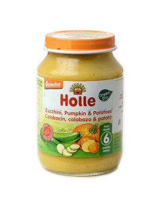 Бебешко пюре Holle - Тиквички, тиква и картофи, 190 g