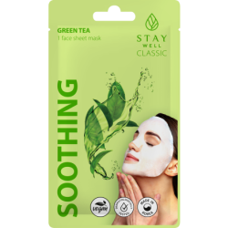 STAY Well Classic GREEN TEA Soothing Шийт маска за лице Зелен чай, 22гр