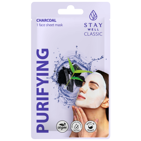 STAY Well Classic CHARCOAL Purifying Шийт маска за лице с Въглен, 22гр