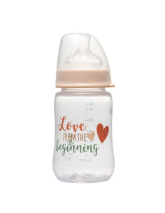 Бебешко шише за хранене NIP Wide-Neck, Flow M, 260 мл, 0 месеца + 2