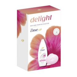 DOVE PETAL SOFT Подаръчен комплект дамски кутия Сапун 90 гр + Душ гел 250 мл + Гъба за баня