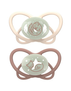 Залъгалки NIP My Butterfly Night Green с кутийка етап 3, 16-32 месеца, Светещи в тъмното, 2 бр. 2